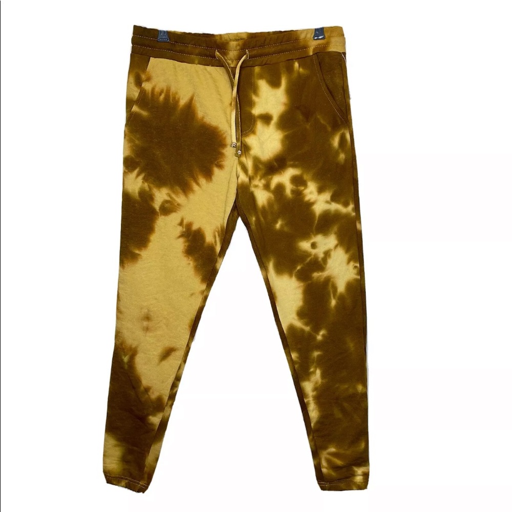 RING OF FIRE Timothy Tie-Dye Bomba Jogger pants Brown fleece sweatpants size XL